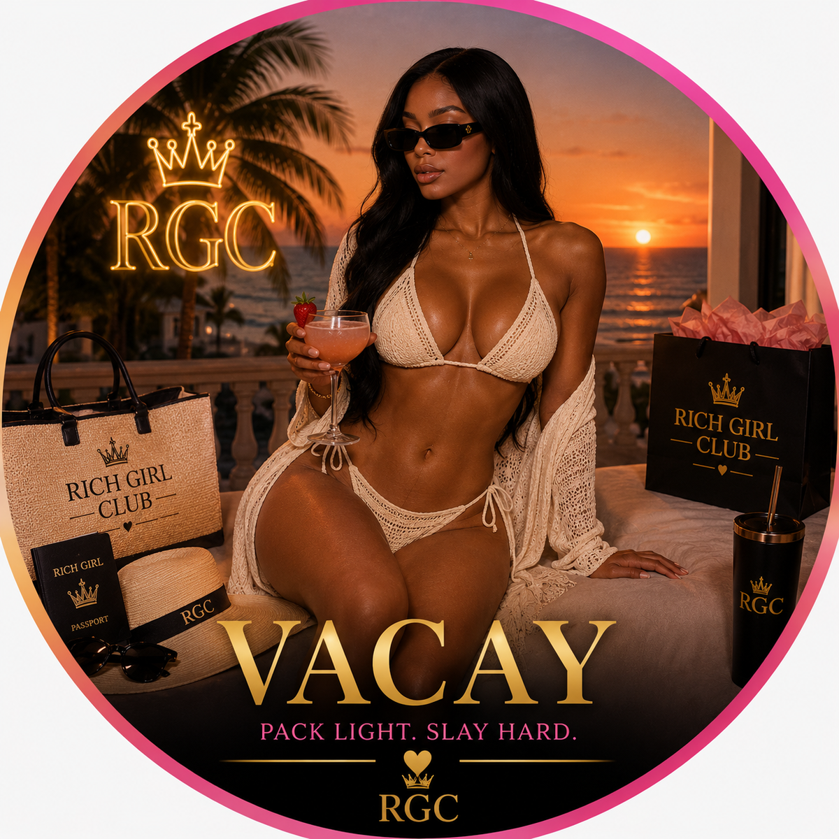 Rich Girl Club Vacay Mode - Pack Cute. Stay Luxe. Live Free.