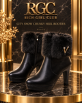 Snow Social Chunky Heel Booties