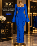 Midnight Garden Bodycon Midi Dress