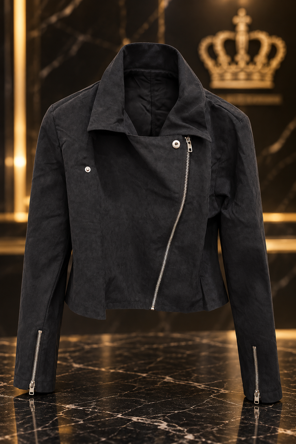 Midnight Line Moto Jacket black front hero
