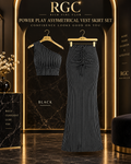 Power Play Asymmetrical Vest Skirt Set