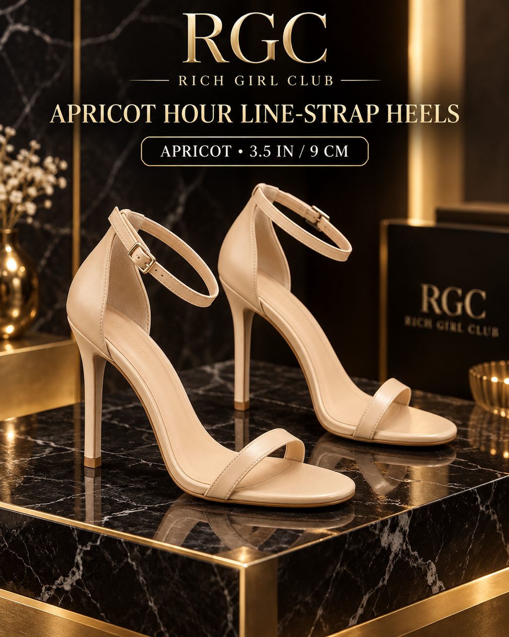 Apricot Hour Line-Strap Heels
