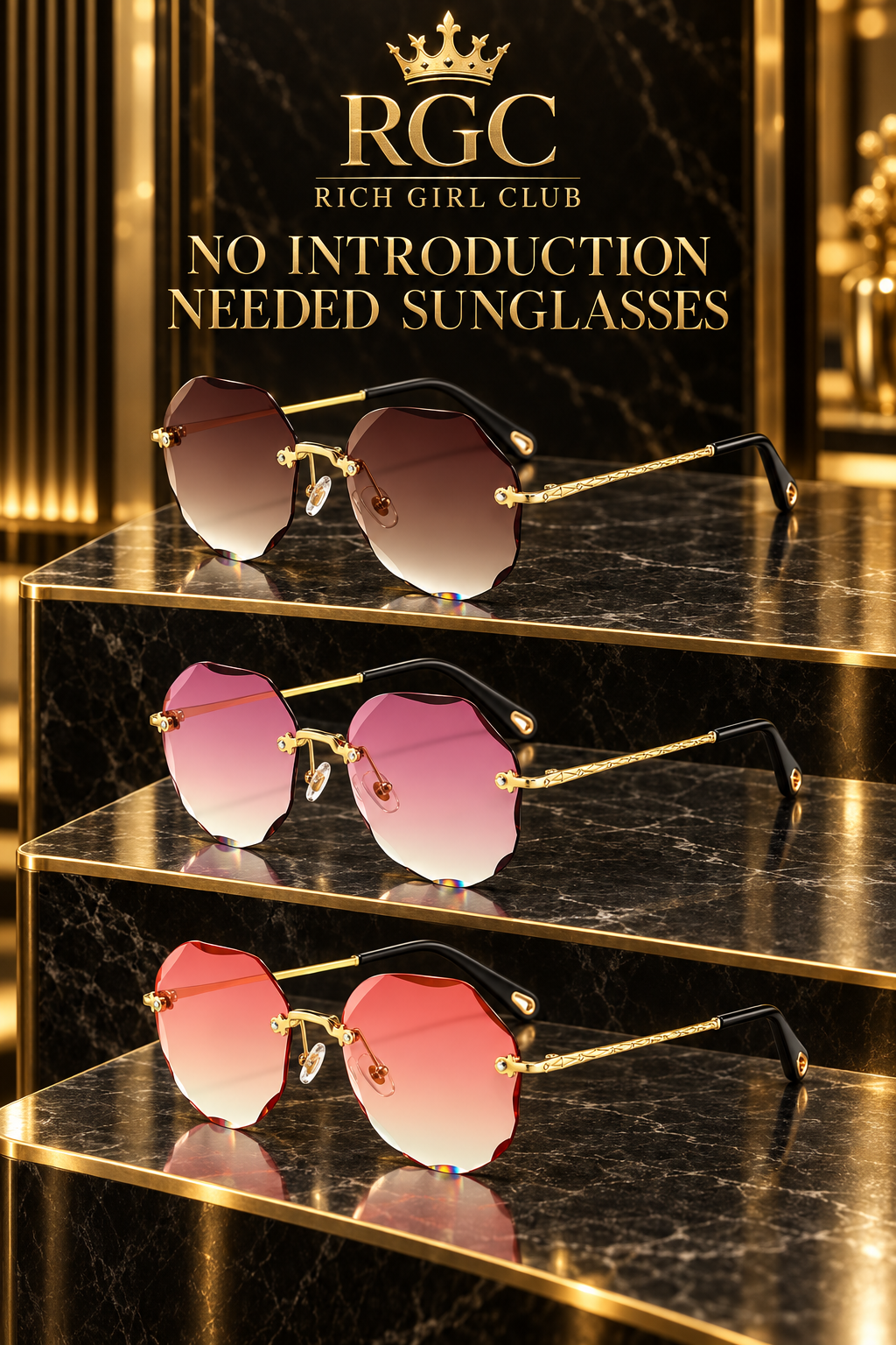 No Introduction Needed Sunglasses in Gradient brown, Gradient pink, and Gradient red