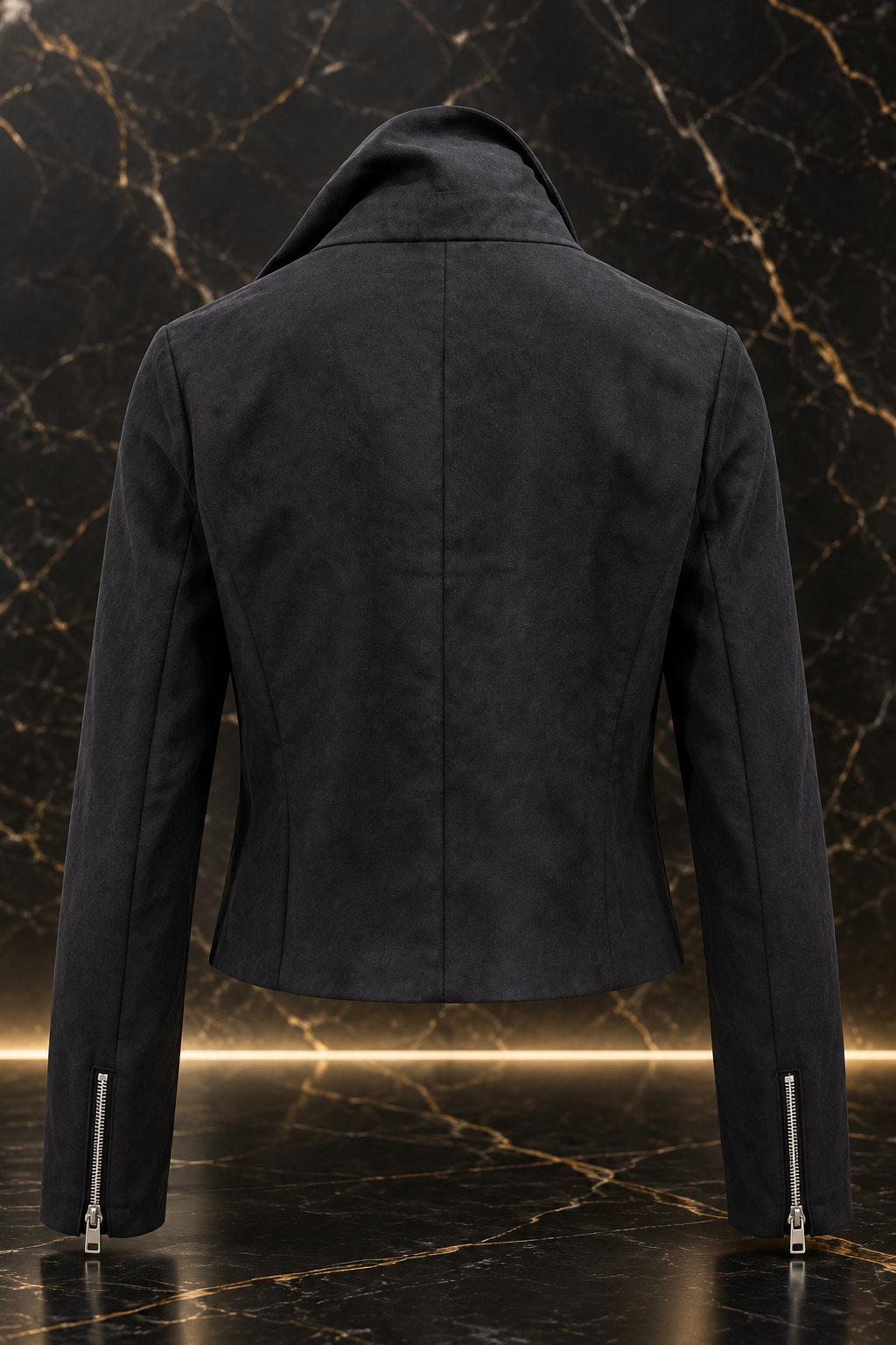 Midnight Line Moto Jacket black back view