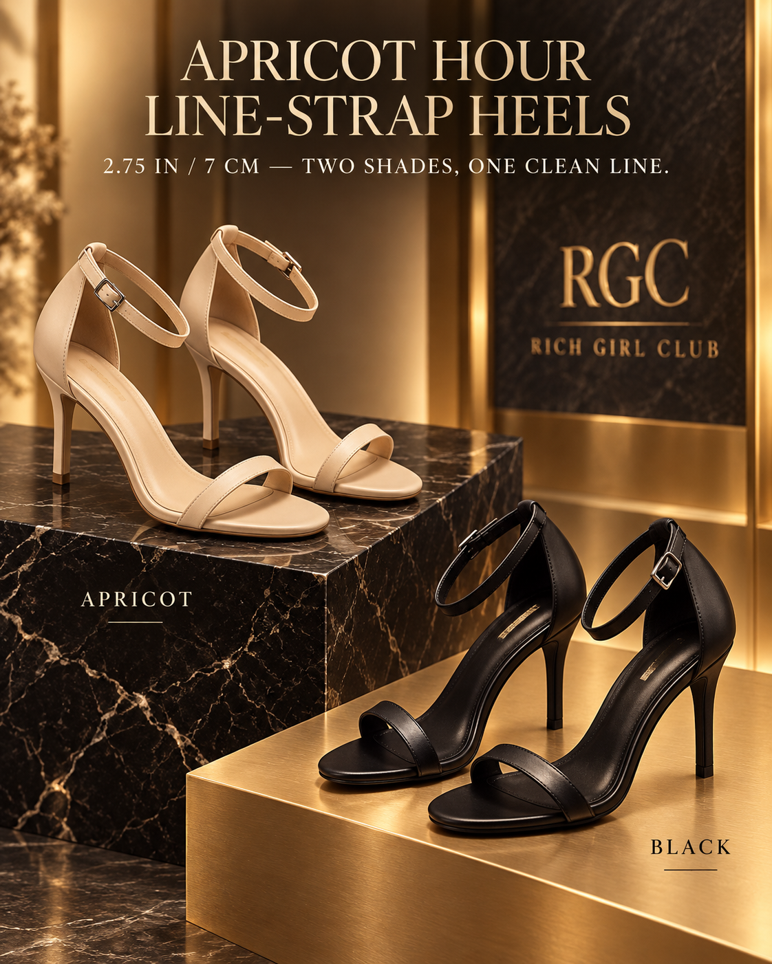 Apricot Hour Line-Strap Heels