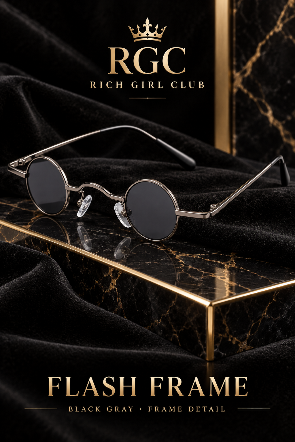 Flash Frame Black Gray sunglasses frame detail