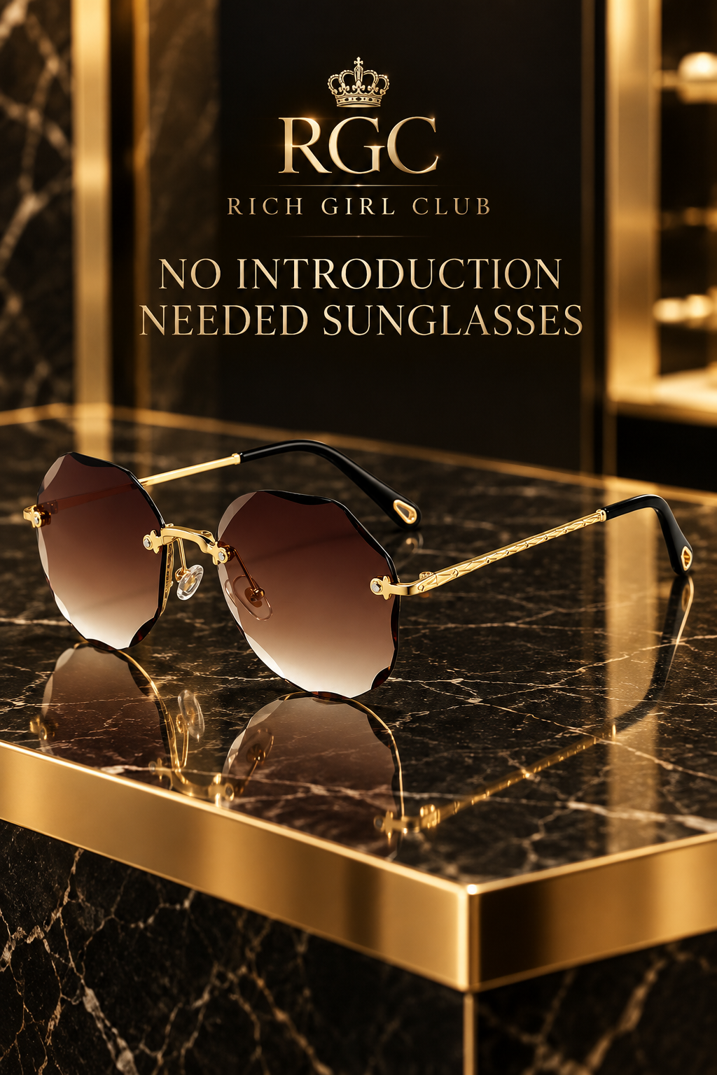 No Introduction Needed Sunglasses in Gradient brown, side-angle view