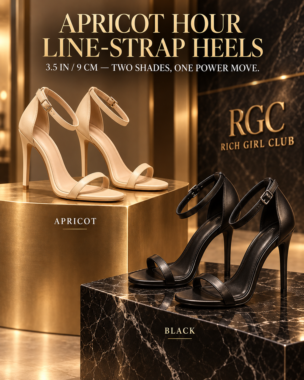 Apricot Hour Line-Strap Heels