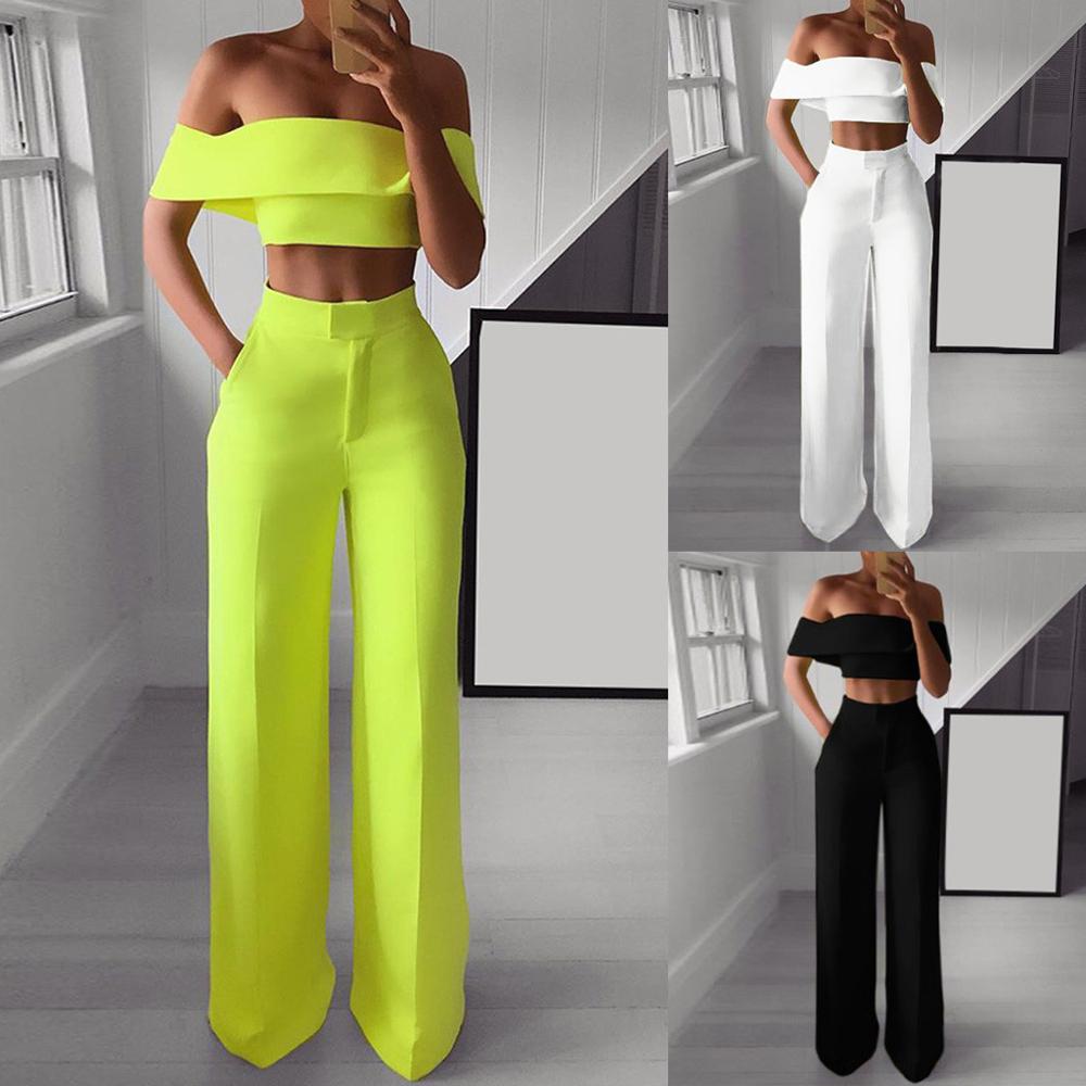 CEO Off-Shoulder Wide-Leg Set supplier color comparison in green, white and black