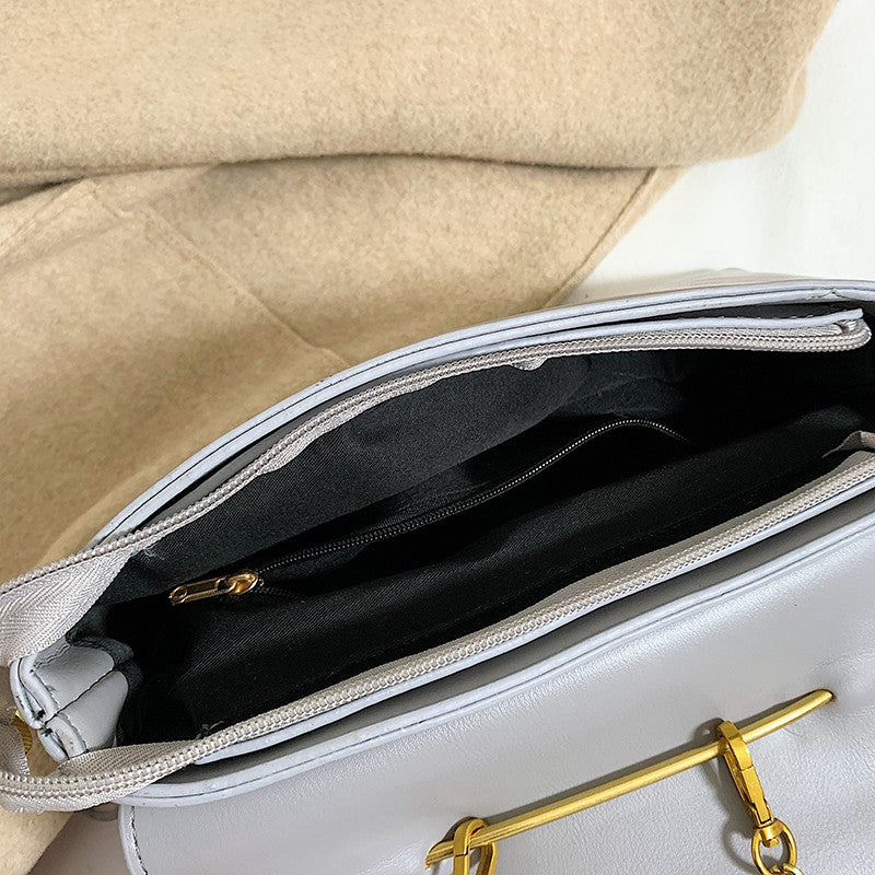 Grey Power Move Top-Handle Bag interior with zip pocket and main compartment