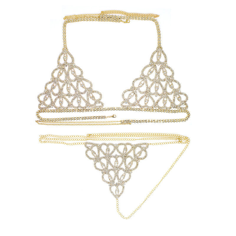 Diamond After Dark Body Chain Set image 7 showing rhinestone top-chain, bottom-chain, or full-set styling in gold or silver
