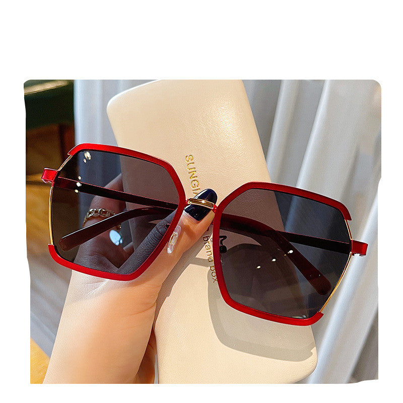 Top Floor Energy red frame sunglasses with black-gray gradient lenses
