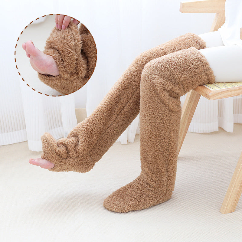 Soft Launch fuzzy over-the-knee socks source image 1