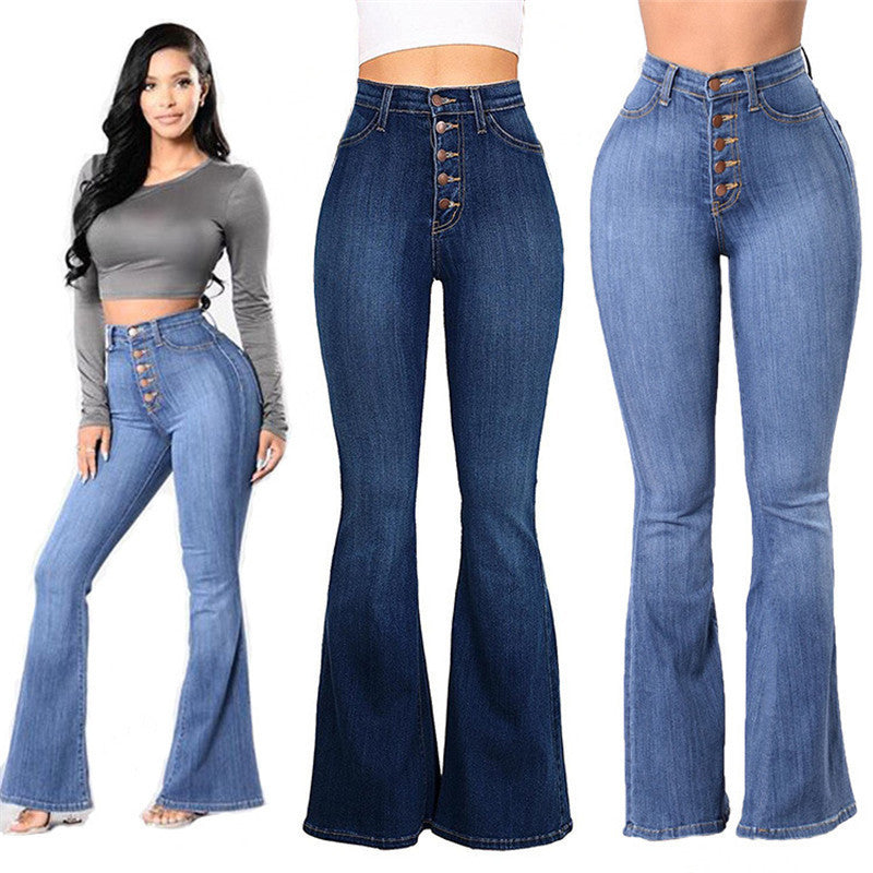 Modeled Light Blue Big Energy Jeans with front views of the Light Blue and Navy Blue finishes.