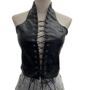 Faux Leather Lace-Up Top