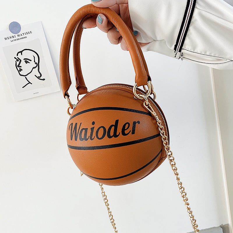 Courtside Status Basketball Bag supplier hand-held view in brown