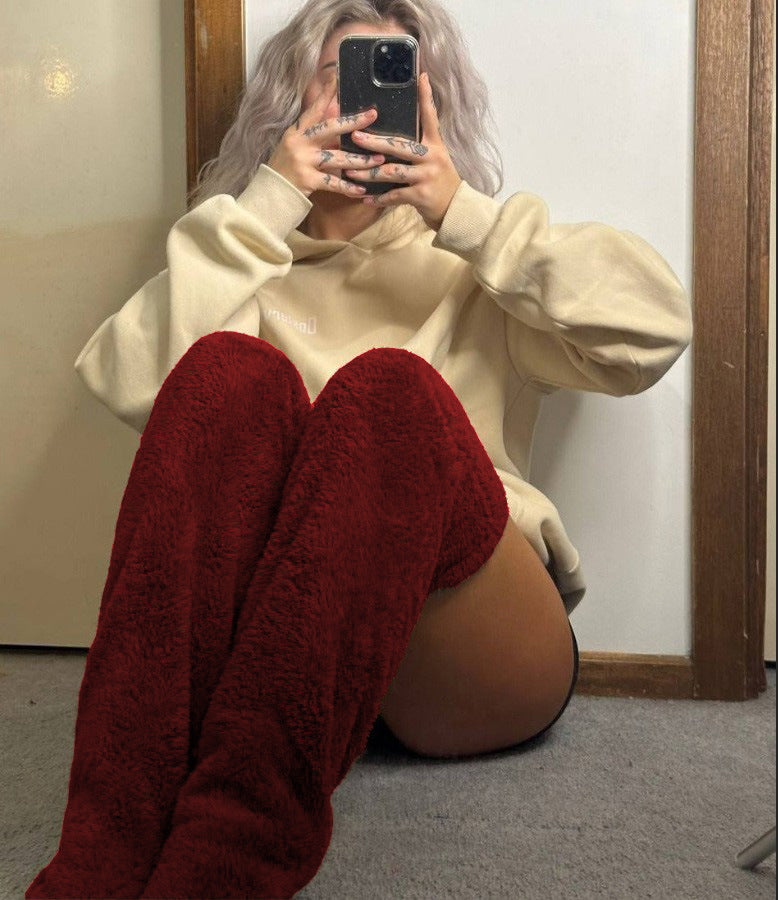 Soft Launch fuzzy over-the-knee socks source image 60