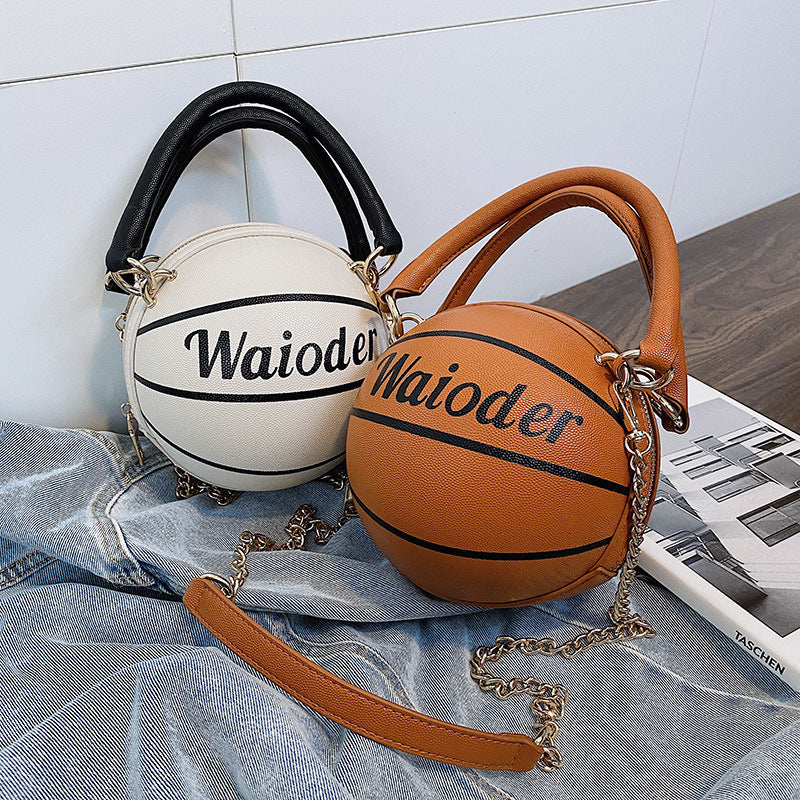 Courtside Status Basketball Bag supplier pair view in white and brown