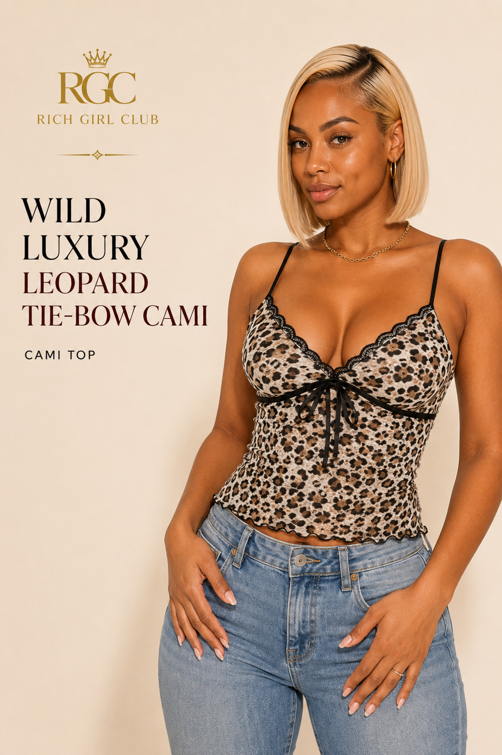 Wild Luxury Leopard Tie-Bow Cami