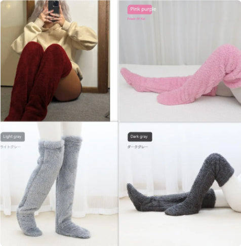 Soft Launch fuzzy over-the-knee socks source image 41