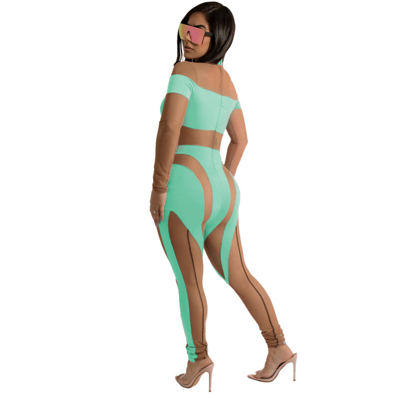 After Dark Mesh-Panel Jumpsuit image 5 showing garment color and construction