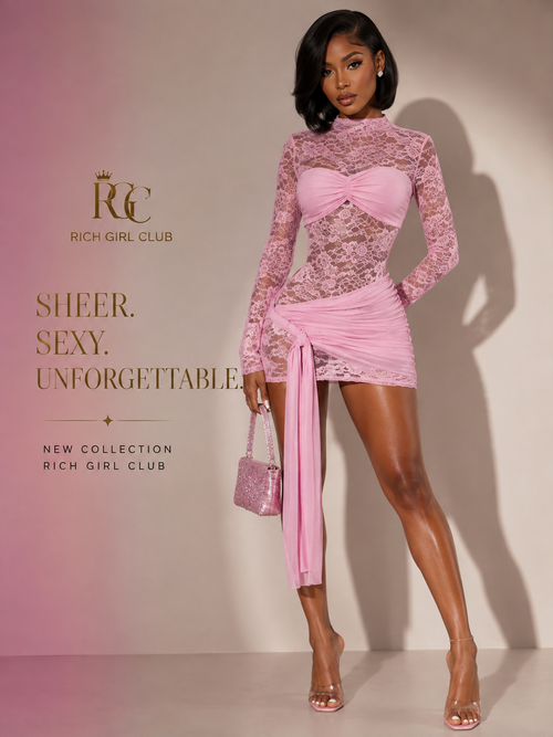 Sheer Seduction Lace Cutout Bodycon Dress