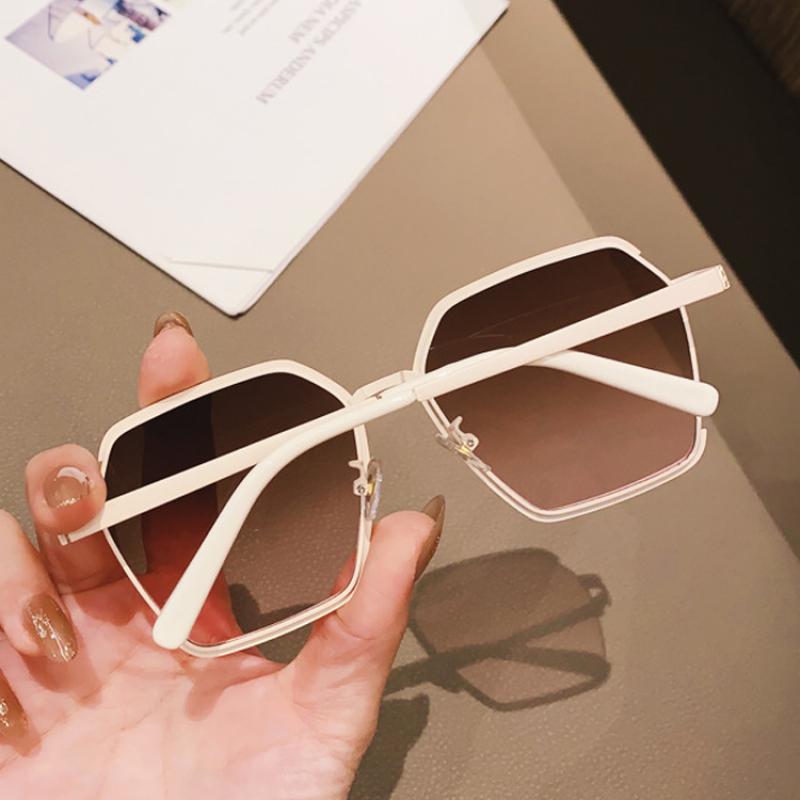 Top Floor Energy oversized metal half-frame sunglasses product view