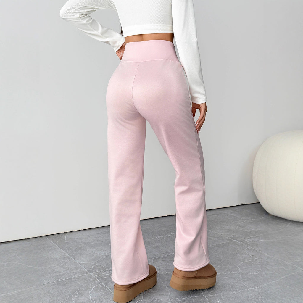 Pink Power Pants rear view showing the pull-on waistband
