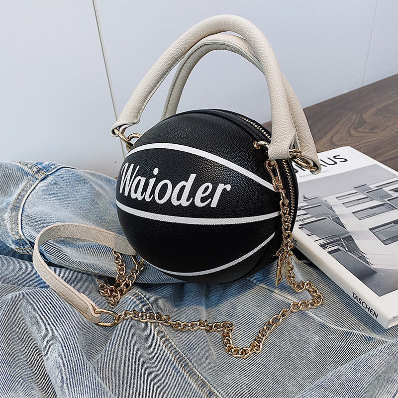 Courtside Status Basketball Bag supplier detail view in black with white handle