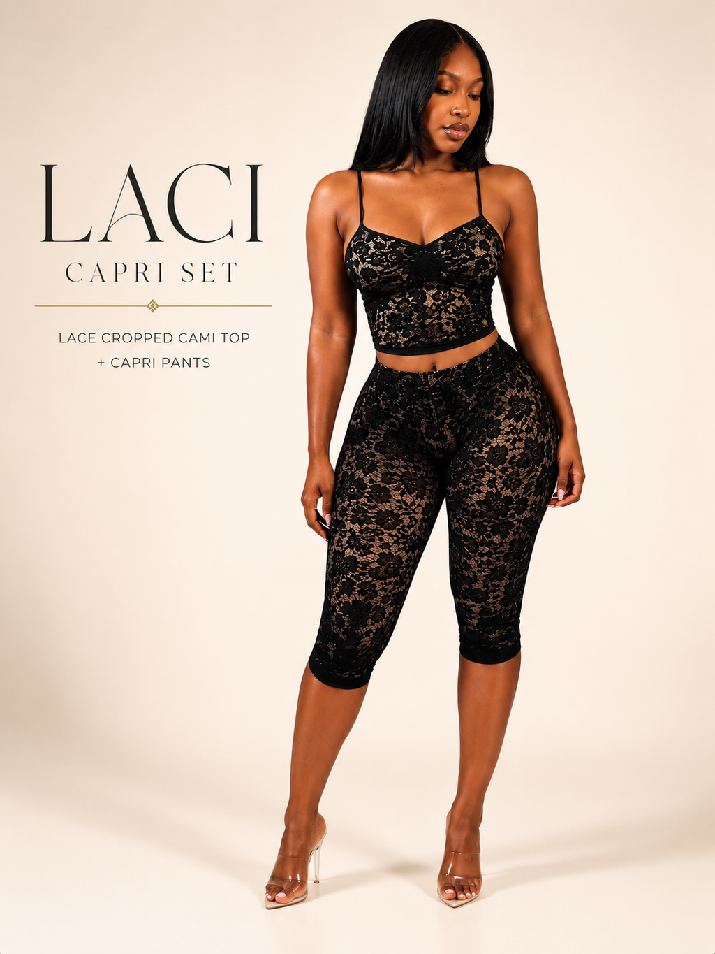 Moonlit Lace Cami &amp; Capri Set