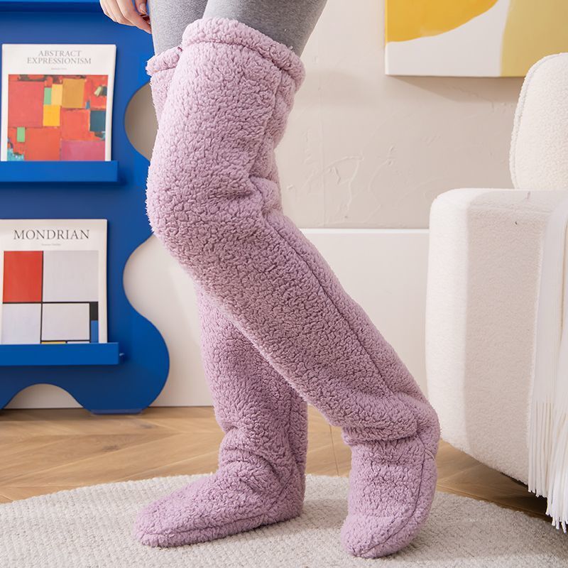 Soft Launch fuzzy over-the-knee socks source image 73