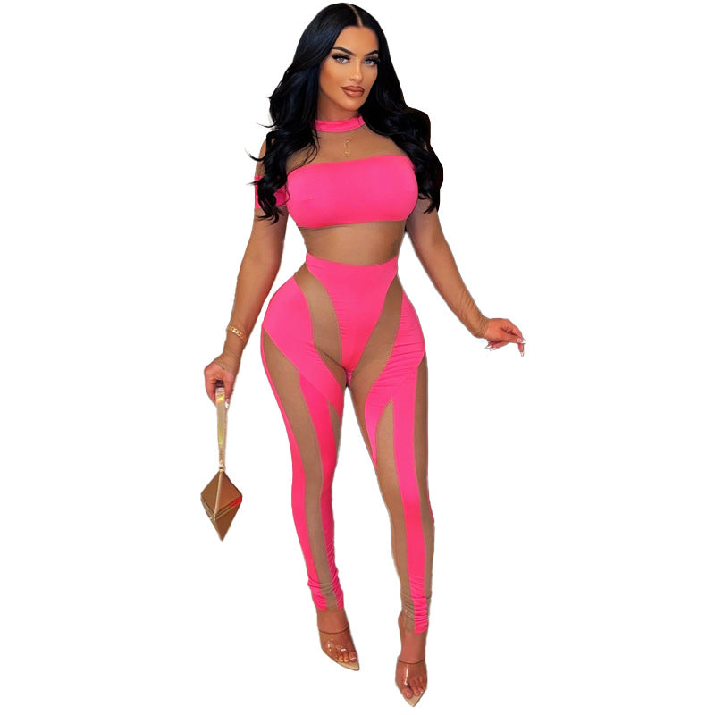 After Dark Mesh-Panel Jumpsuit image 8 showing garment color and construction