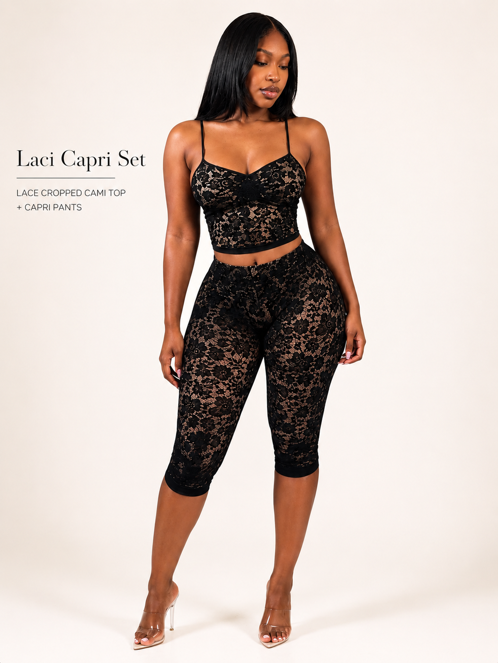 Moonlit Lace Cami &amp; Capri Set