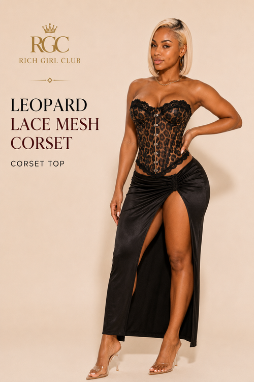 Wild Luxury Leopard Mesh Corset Top