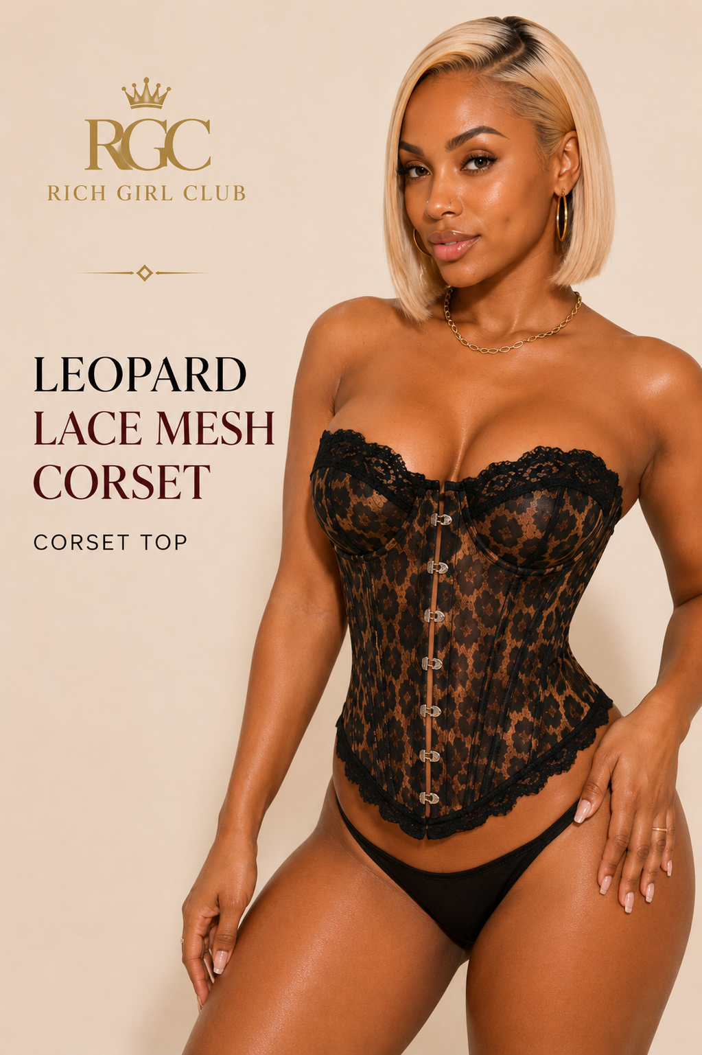Wild Luxury Leopard Mesh Corset Top