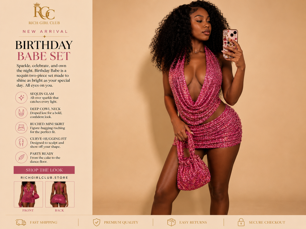 Starlight Sequin Halter Skirt Set