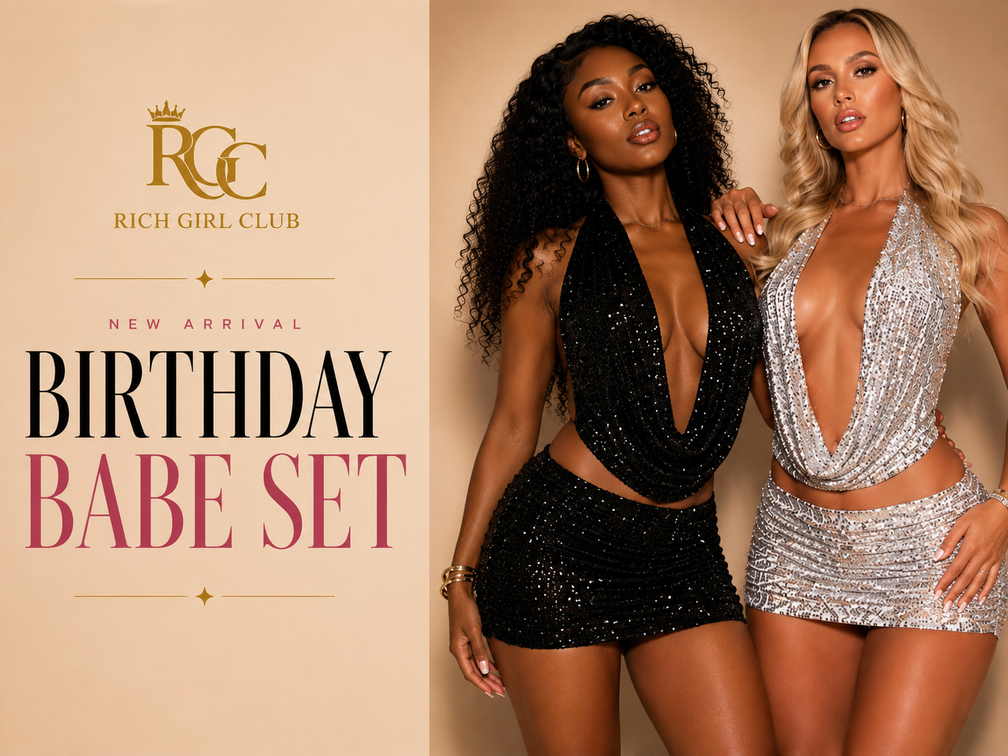 Starlight Sequin Halter Skirt Set