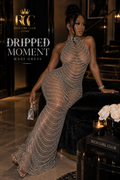 Dripped Moment Maxi Dress in a crystal-detailed floor-length silhouette.
