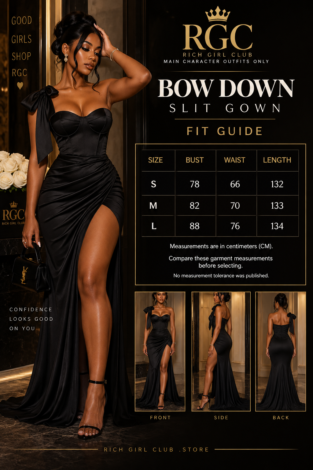 Bow Down Slit Gown
