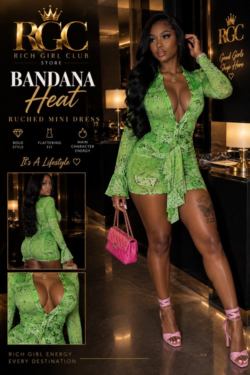 Bandana Heat Ruched Mini Dress