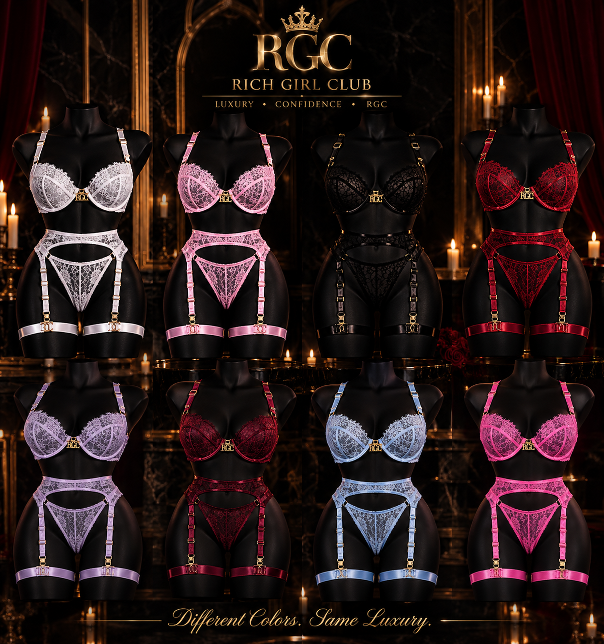 Private Reserve Four-Piece Lace Set