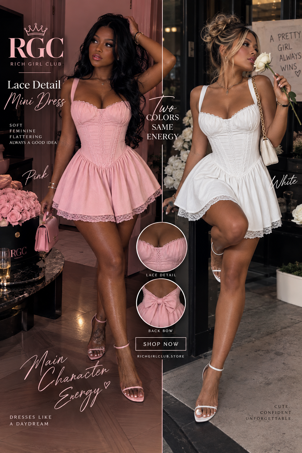 Blush Bow Affair Mini Dress