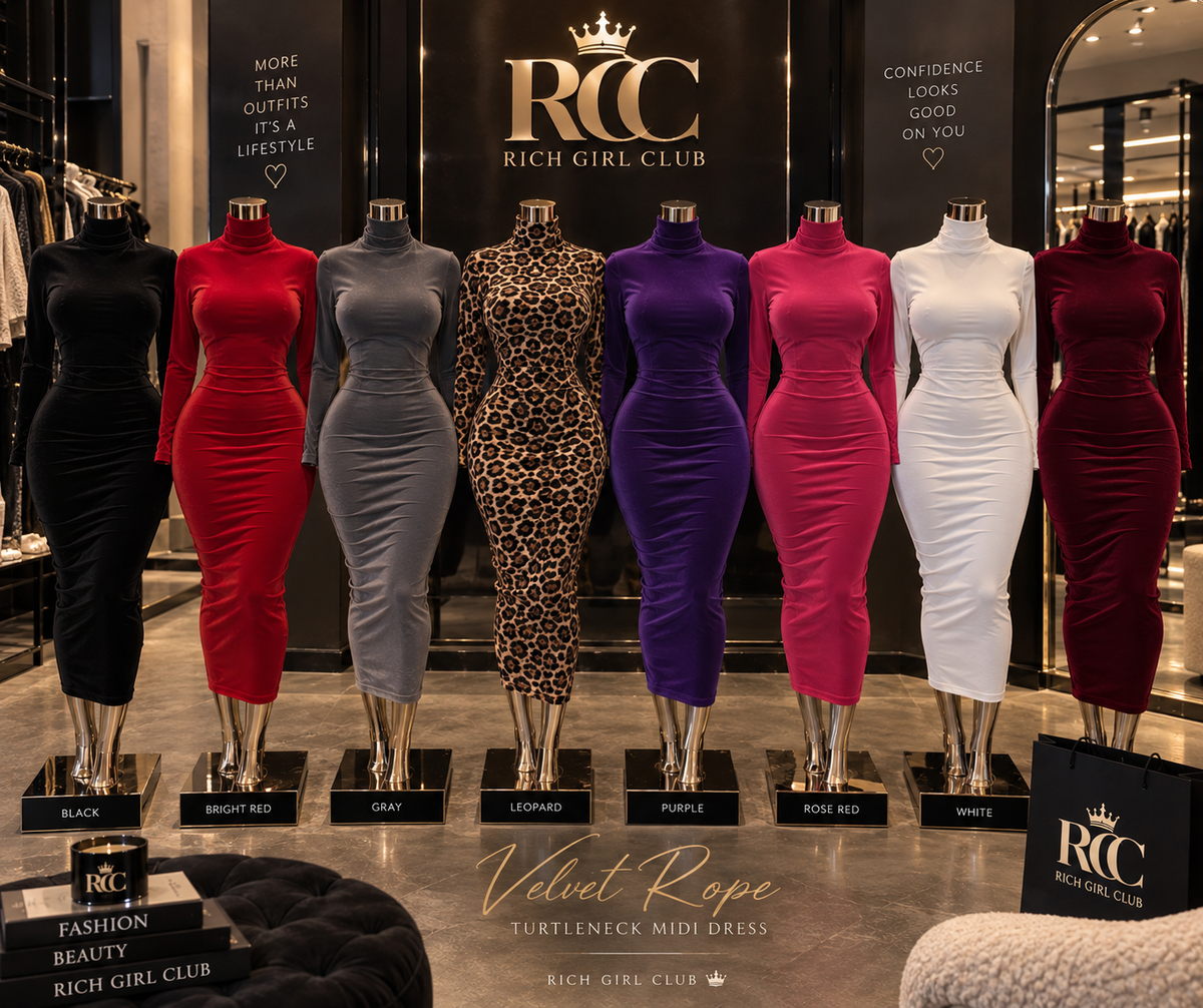 Velvet Rope Turtleneck Midi
