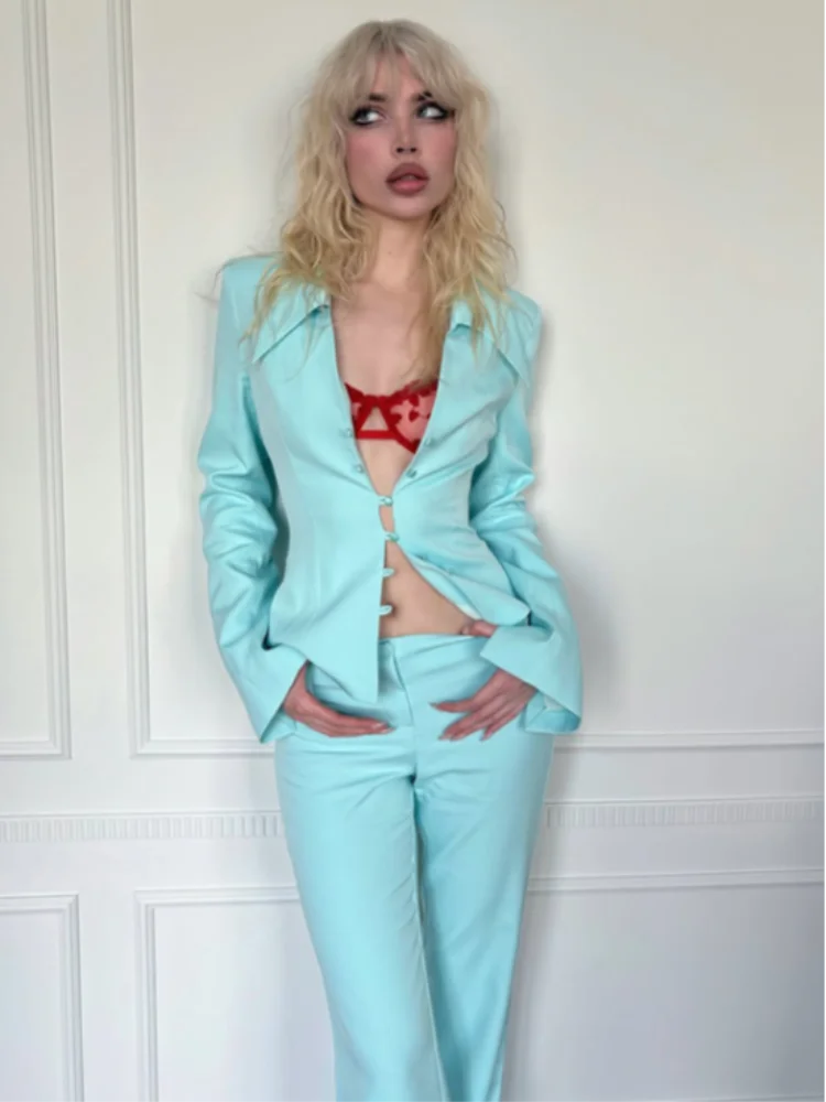 After Hours Satin Blazer Skirt Set