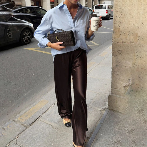 Camille Satin Wide-Leg Trousers