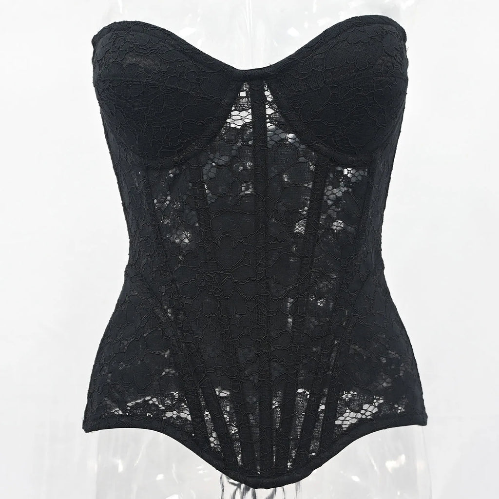 Black Lace Corset Top