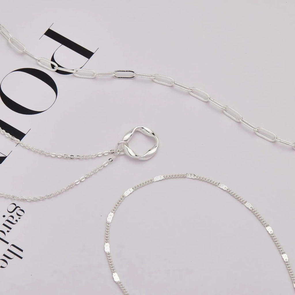 Rich Girl Club Soft Life Layered Necklace Set — Gold & Silver 3-Piece