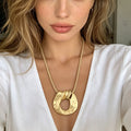 Remi Matte Gold Pendant Necklace