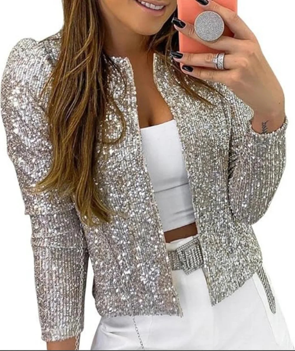 Presley Sequin Crop Blazer