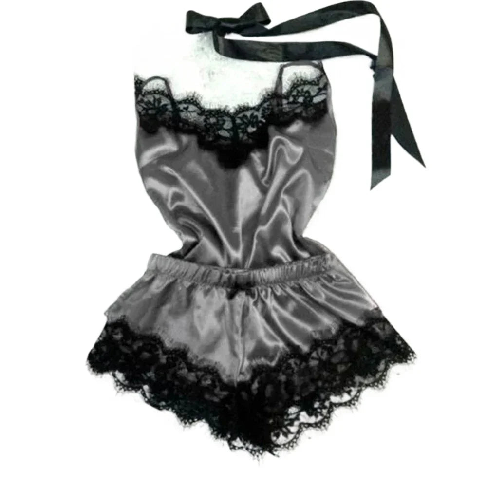 Undone Lace Silk Cami &amp; Shorts Set